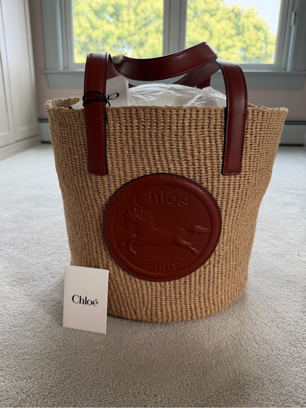 Chloé Horse Medal Large Handwoven Basket Tote – Brand New